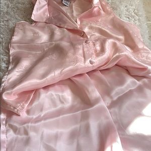 Pink sleep top and shorts